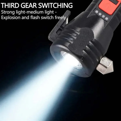 Multi Function Emergency Solar Rechargeable LED Flashlight