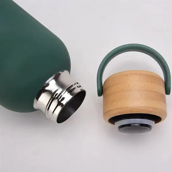 Thermos Cup With Bamboo Lid And Handle