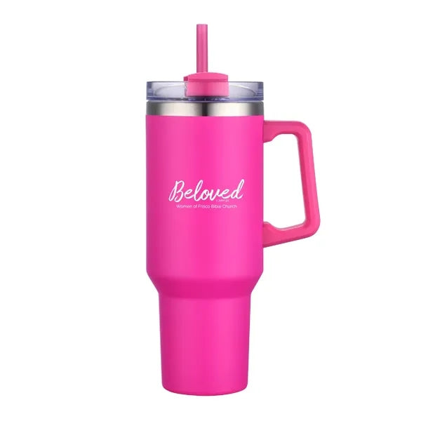 40oz. Travel Stainless Vacuum Insulated mug w/ handle