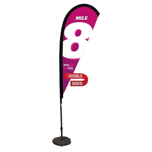 6' Premium Teardrop Sail Sign Flag, 2-Sided, Scissor Base