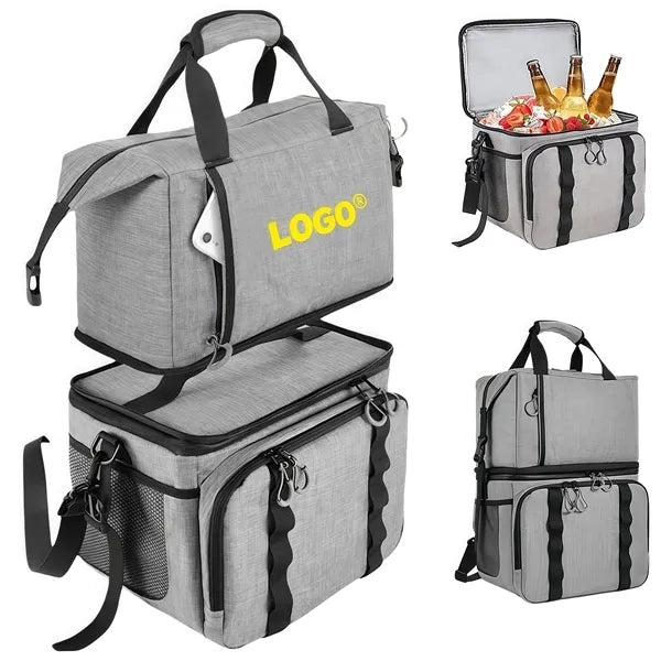 Lunch Bag Insulated Cooler Backpack Double Layer Detachable