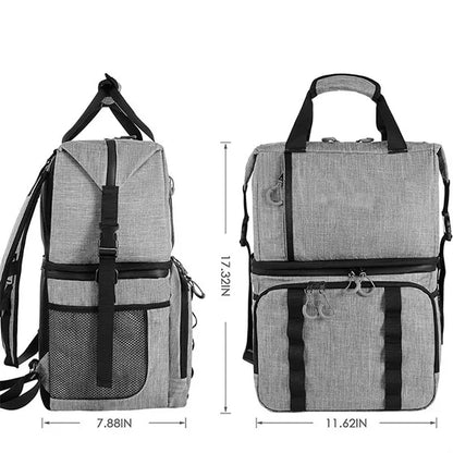 Lunch Bag Insulated Cooler Backpack Double Layer Detachable