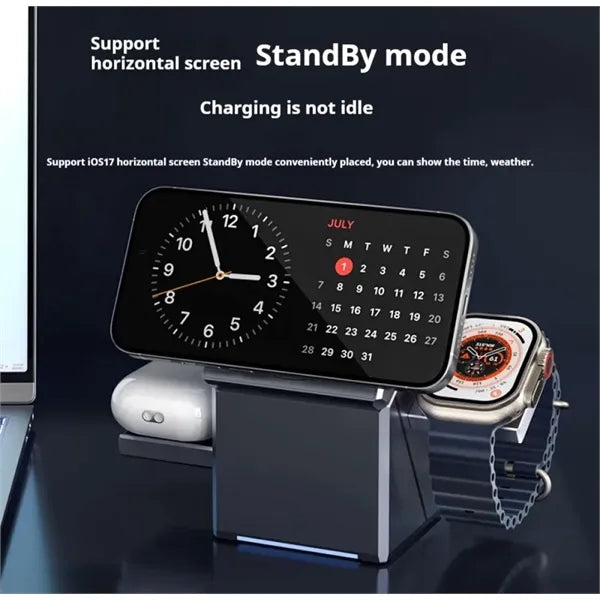 3-in-1 Wireless Charger 15W Magnetic Fast charge