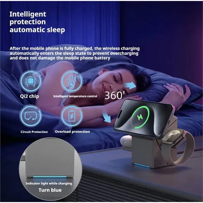 3-in-1 Wireless Charger 15W Magnetic Fast charge