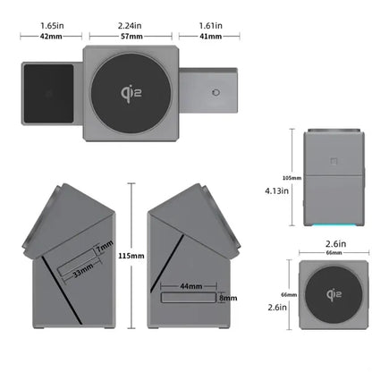 3-in-1 Wireless Charger 15W Magnetic Fast charge