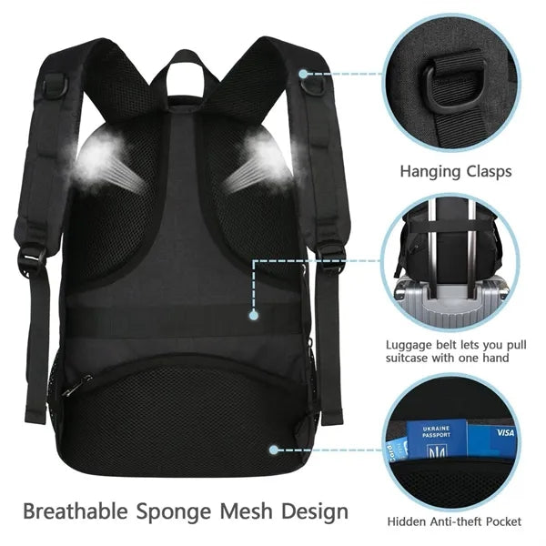 Laptop Backpack Luggage with USB Port Ideal Work Travel Bag