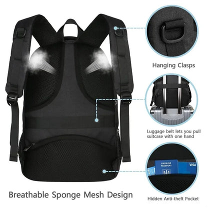 Laptop Backpack Luggage with USB Port Ideal Work Travel Bag