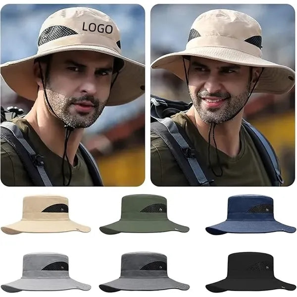 Fishing Hat with Wide Brim Cooling Mesh