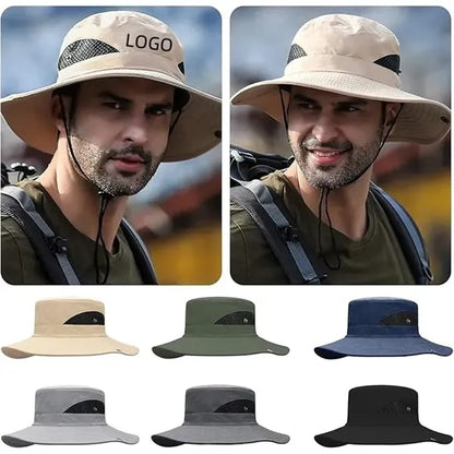Fishing Hat with Wide Brim Cooling Mesh