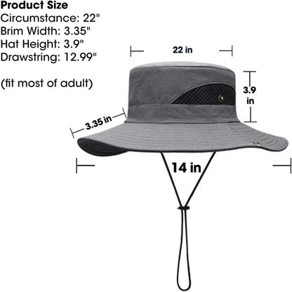 Fishing Hat with Wide Brim Cooling Mesh