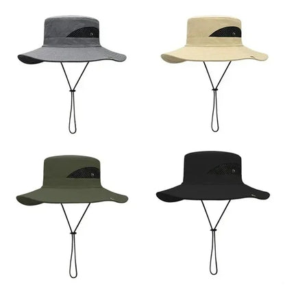 Fishing Hat with Wide Brim Cooling Mesh