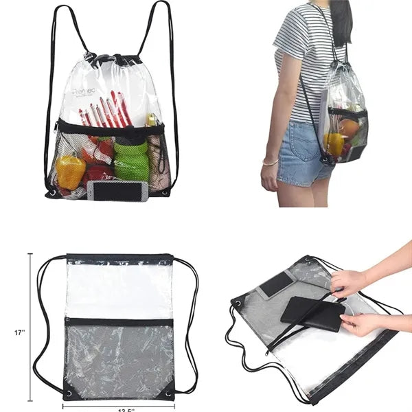 PVC With Mesh Pockets Backpack