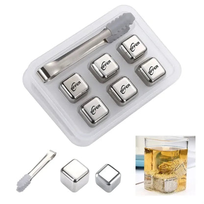 6 Pcs Stainless Steel Ice Cube Set
