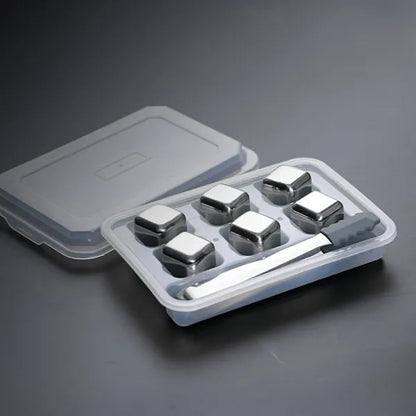 6 Pcs Stainless Steel Ice Cube Set