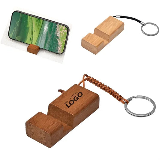 MOQ30 Unique Wooden Keychain Business Gifts Customized Logo