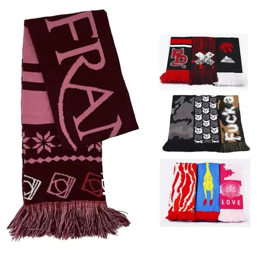 MOQ 10 pcs Knitted Acrylic Scarf