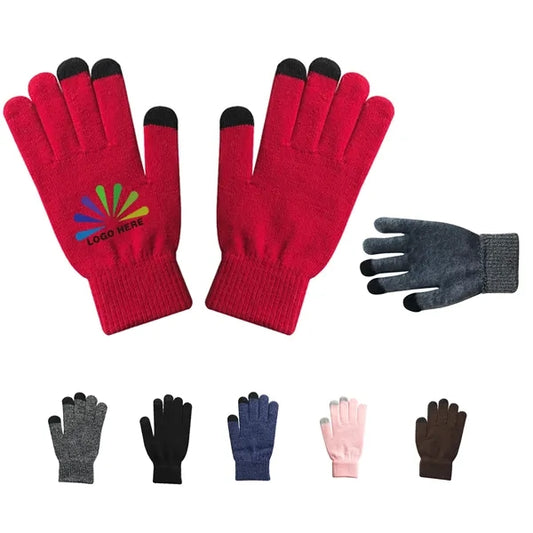 Warm Acrylic Gloves With Fleece Lining Custom Logo Option