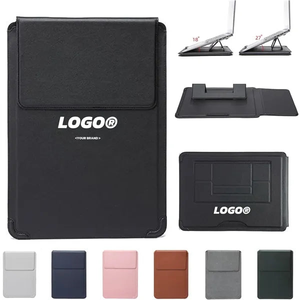 Laptop Sleeve Case Leather Bag Adjustable Stand Portable