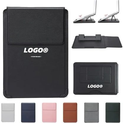 Laptop Sleeve Case Leather Bag Adjustable Stand Portable