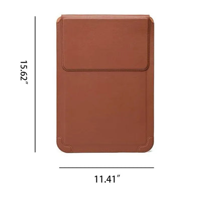 Laptop Sleeve Case Leather Bag Adjustable Stand Portable