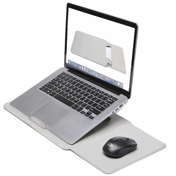 Laptop Sleeve Case Leather Bag Adjustable Stand Portable