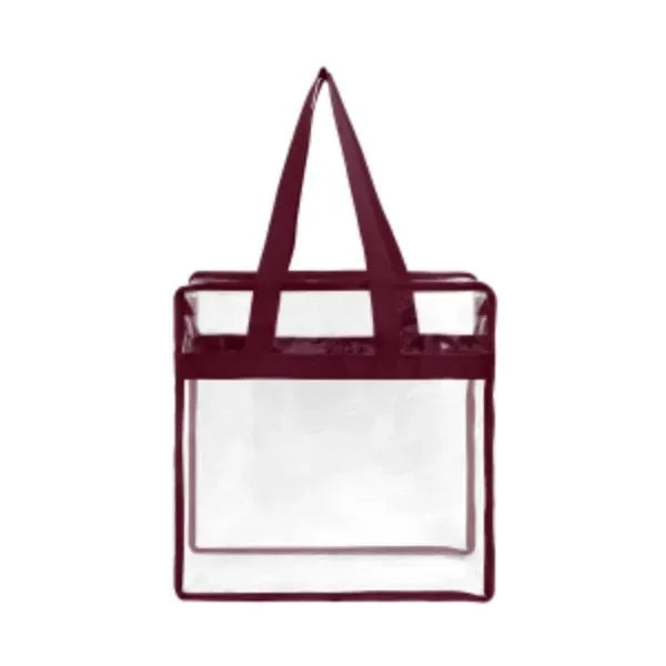 Stadium Approved Clear Zipper Tote Bag ( 12" x 12" x 6" )