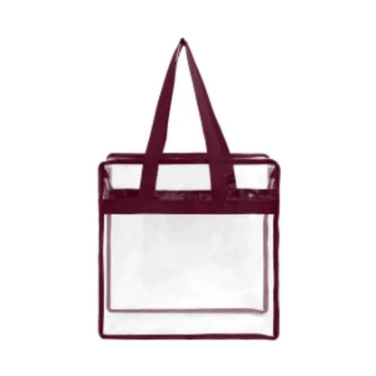Stadium Approved Clear Zipper Tote Bag ( 12" x 12" x 6" )