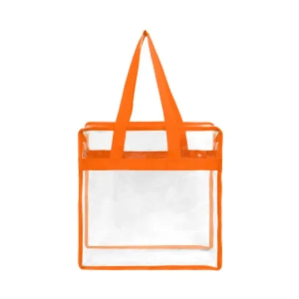 Stadium Approved Clear Zipper Tote Bag ( 12" x 12" x 6" )