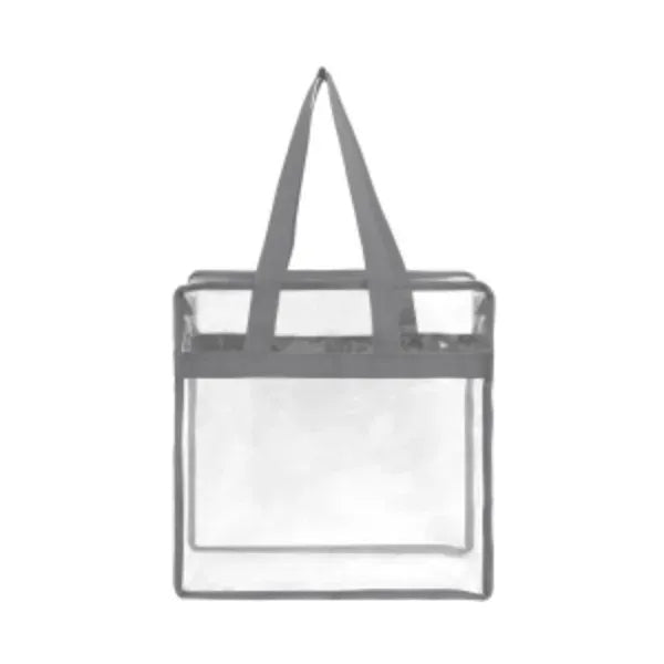 Stadium Approved Clear Zipper Tote Bag ( 12" x 12" x 6" )