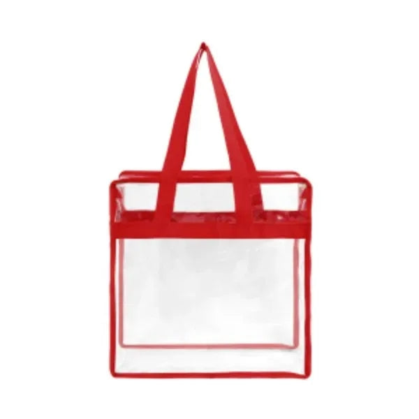 Stadium Approved Clear Zipper Tote Bag ( 12" x 12" x 6" )