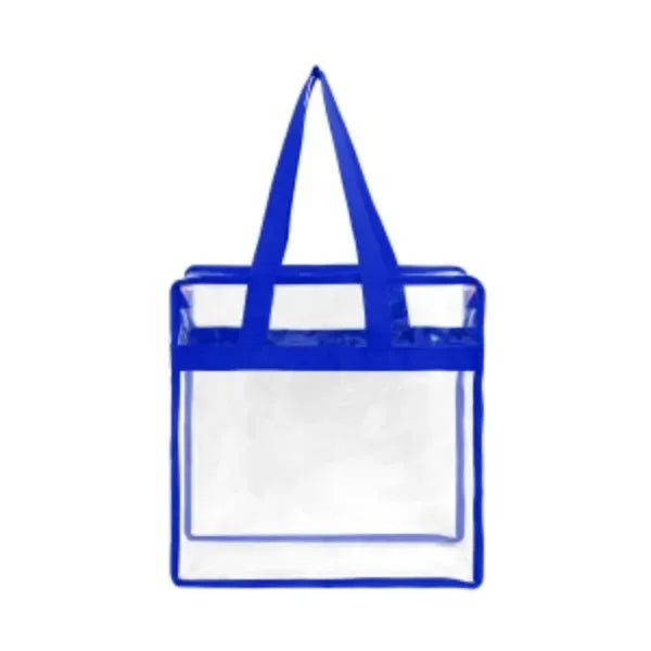 Stadium Approved Clear Zipper Tote Bag ( 12" x 12" x 6" )