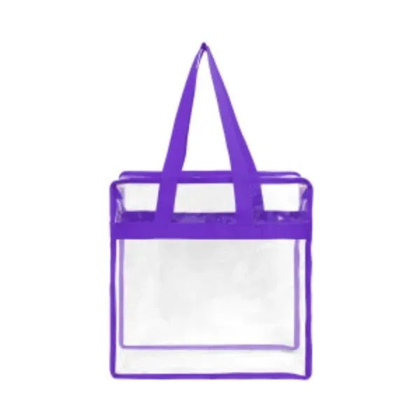 Stadium Approved Clear Zipper Tote Bag ( 12" x 12" x 6" )
