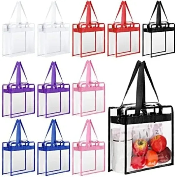 Stadium Approved Clear Zipper Tote Bag ( 12" x 12" x 6" )