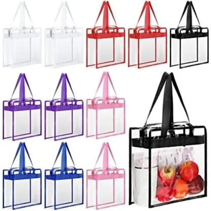 Stadium Approved Clear Zipper Tote Bag ( 12" x 12" x 6" )