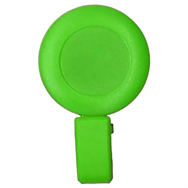 Retractable Round Badge Reel Holder w/ Plastic Foldable clip