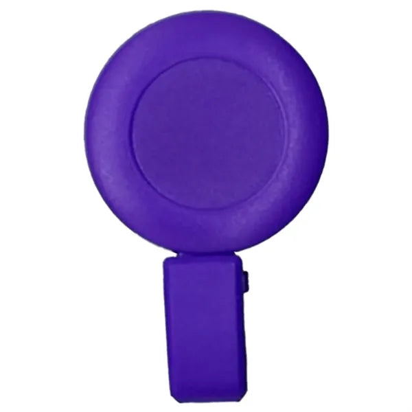 Retractable Round Badge Reel Holder w/ Plastic Foldable clip