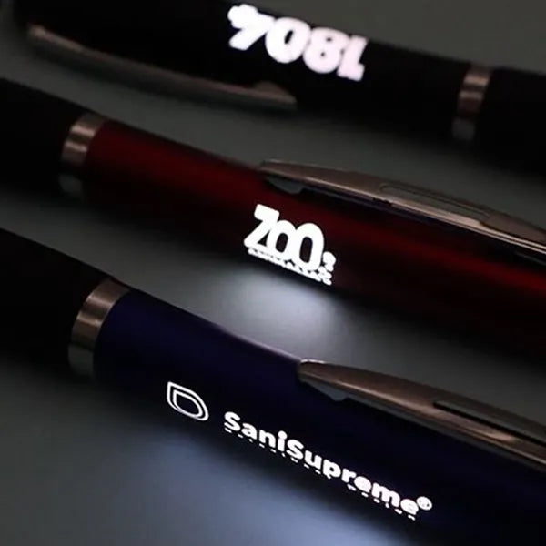 3 in 1 Personalized Pen Stylus Ballpoint Logo LED Flashlight