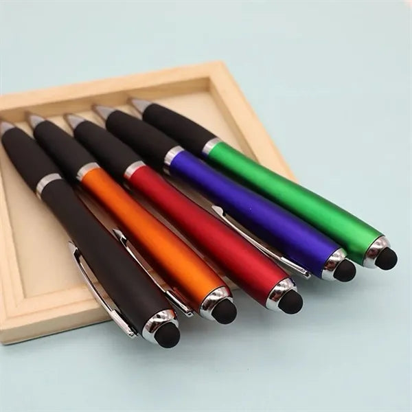 3 in 1 Personalized Pen Stylus Ballpoint Logo LED Flashlight