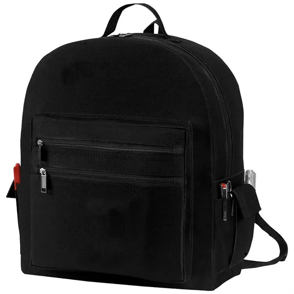 Premium 600D Multi-Zipper Essentials Backpack 12"x16.5"x5"