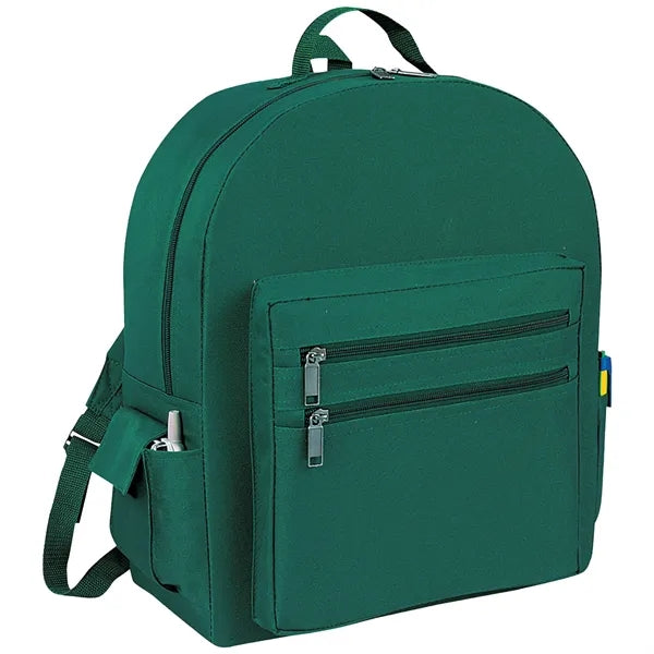 Premium 600D Multi-Zipper Essentials Backpack 12"x16.5"x5"