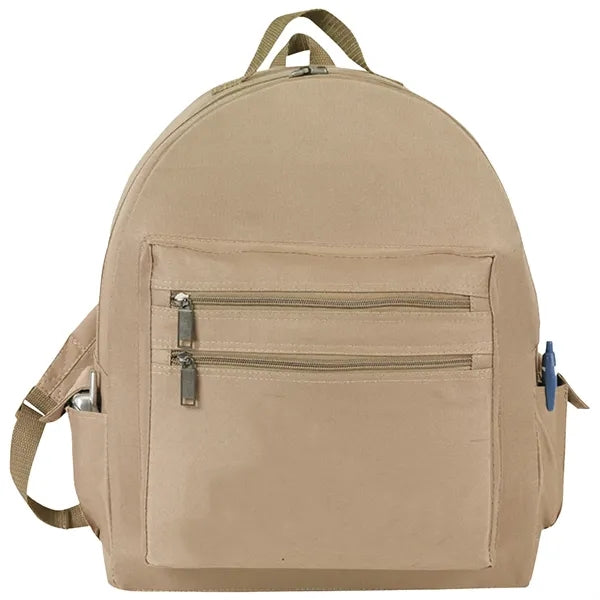 Premium 600D Multi-Zipper Essentials Backpack 12"x16.5"x5"