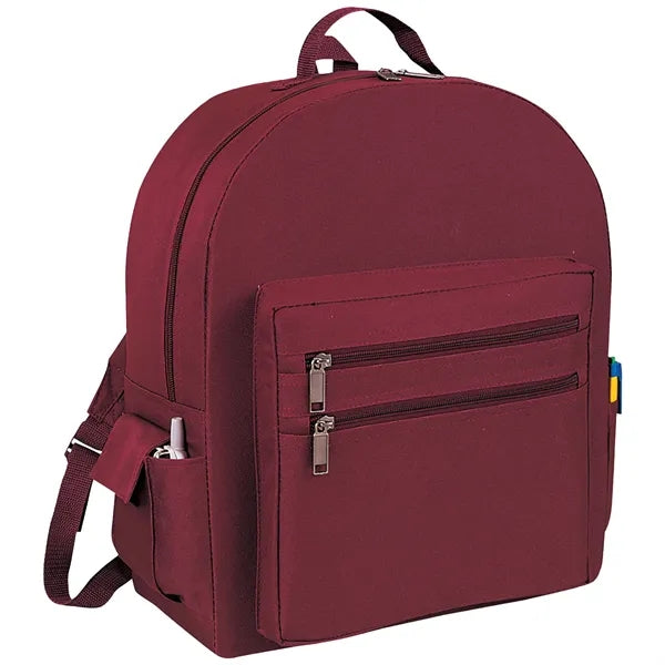 Premium 600D Multi-Zipper Essentials Backpack 12"x16.5"x5"
