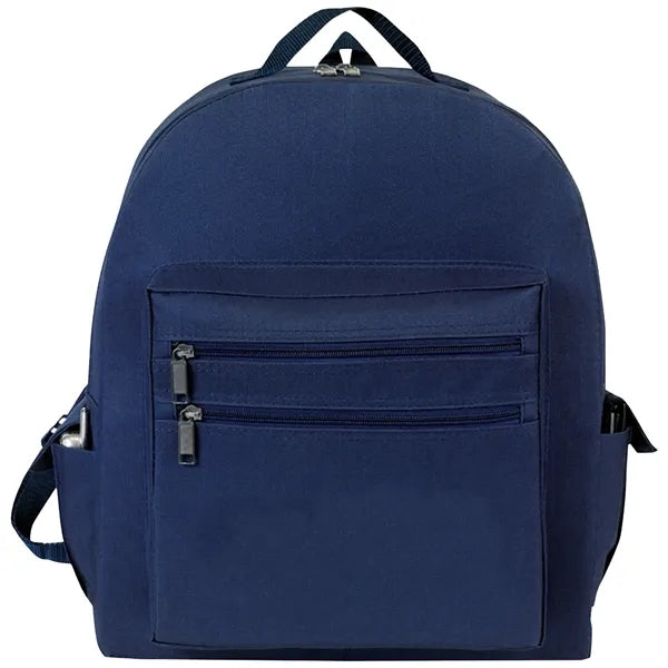 Premium 600D Multi-Zipper Essentials Backpack 12"x16.5"x5"