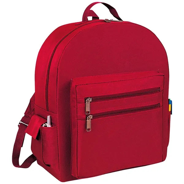 Premium 600D Multi-Zipper Essentials Backpack 12"x16.5"x5"
