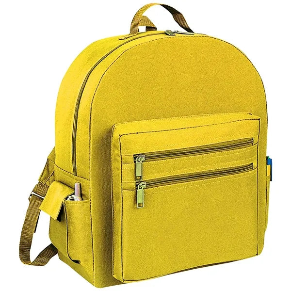 Premium 600D Multi-Zipper Essentials Backpack 12"x16.5"x5"