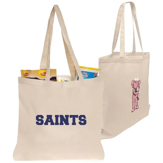 Natural Cotton Grocery Shopping Tote Bag