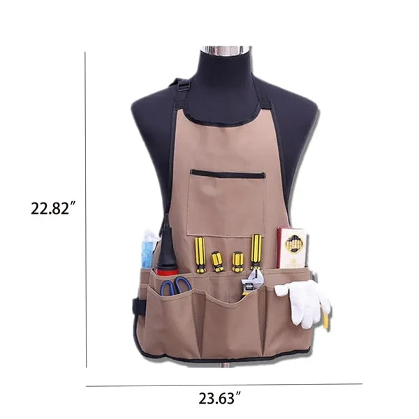 Oxford Cloth Work Apron With Tool Pockets
