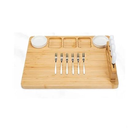 Large Charcuterie Bamboo Cheese Board Knife Set