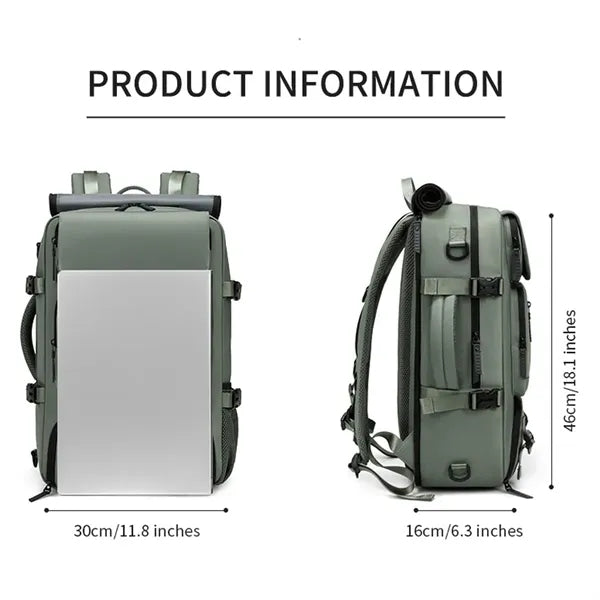 Carry-On Travel Backpack Duffel Bag With Shoe Compartment