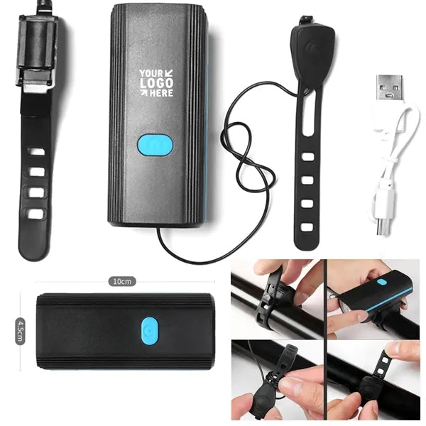 USB Rechargeable Bike Lights Bicycle Headlight with Bell